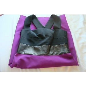 J Mendel bodycon dress with leather waist line